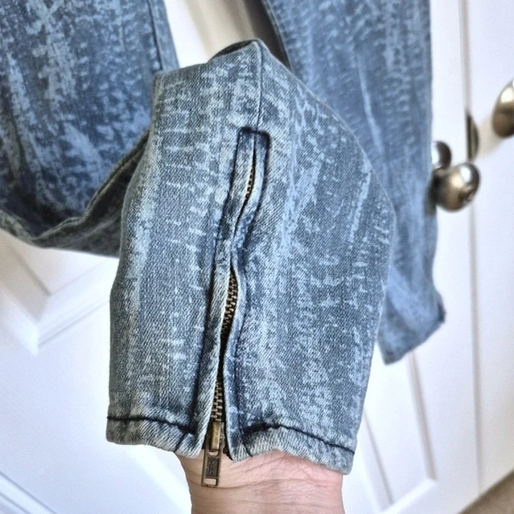 Free People Low Rise Blue Jeans Denim Skinny Pants Zip Ankles Womens 26 - Picture 5 of 16